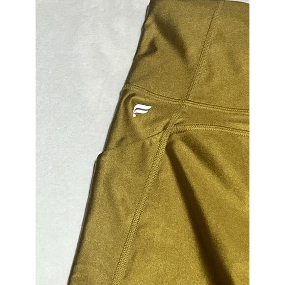 Fabletics Oasis Shine High Waisted Pocket 7/8 Leggings Womens M 8 Gold - Picture 5 of 10